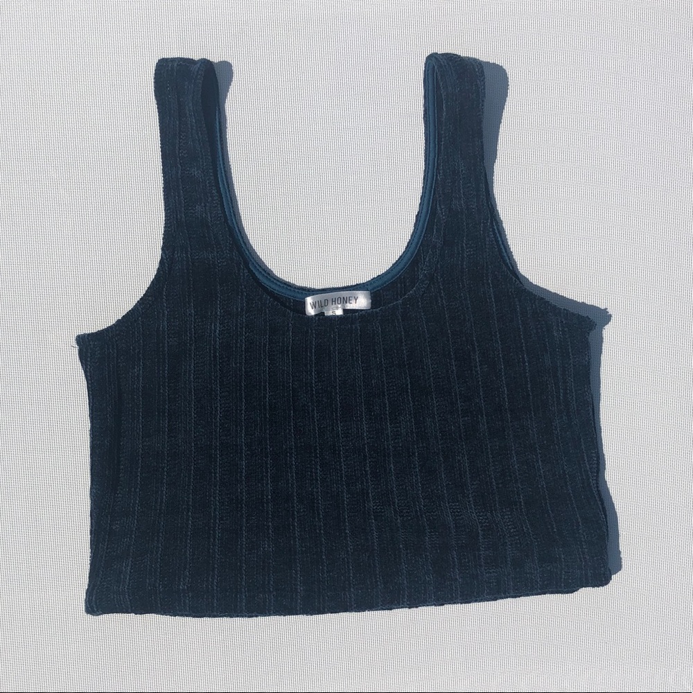 Velvet blue crop top